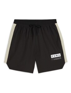 PUMA Sportinės kelnės 'Fuse 7' gelsvai pilka spalva / juoda / balta