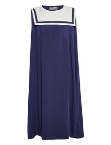 DreiMaster Vintage Suknelė tamsiai mėlyna jūros spalva / balta