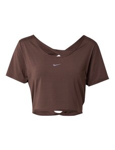 NIKE Sportiniai marškinėliai 'ONE CLASSIC' šokolado spalva / pilka