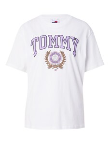 Tommy Jeans Marškinėliai 'Varsity Sport 3' kupranugario / alyvinė spalva / juoda / balta
