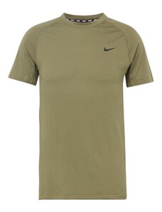 NIKE Sportiniai marškinėliai 'FLEX REP' alyvuogių spalva / juoda