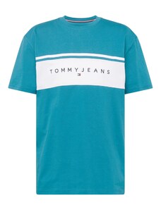 Tommy Jeans Marškinėliai žalsvai mėlyna / juoda / balta