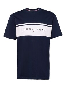 Tommy Jeans Marškinėliai tamsiai mėlyna / balta
