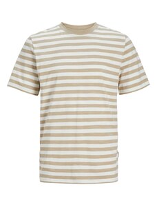 JACK & JONES Marškinėliai 'TAMPA' smėlio spalva / balta