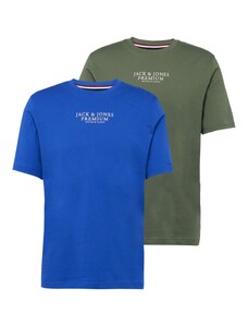 JACK & JONES Marškinėliai 'BLUARCHIE' mėlyna / rusvai žalia / raudona / balta
