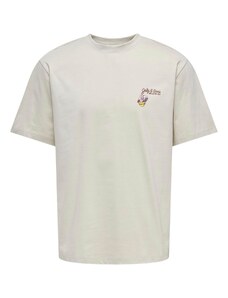 Only & Sons Marškinėliai 'KEANE' geltona / rusvai pilka / oksido spalva / balta
