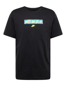Nike Sportswear Marškinėliai 'SPRING BREAK' šviesiai mėlyna / geltona / tamsiai oranžinė / juoda
