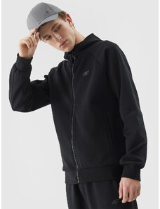 4F Vyriškas sportinis atsegamas džemperis su gobtuvu - juodas