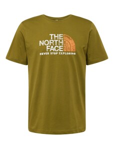 THE NORTH FACE Marškinėliai 'RUST 2' alyvuogių spalva / oranžinė / balta