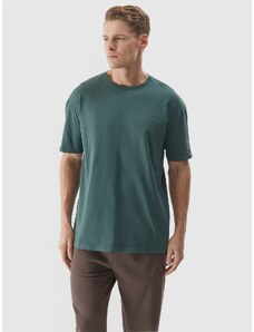 4F Vyriški T-shirt oversize lygus marškinėliai - alyvuogių spalvos
