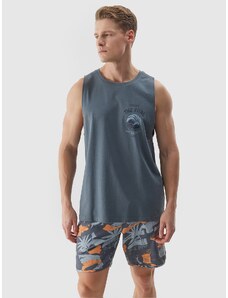 4F Vyriški tank top marškinėliai su grafika - grafito spalvos