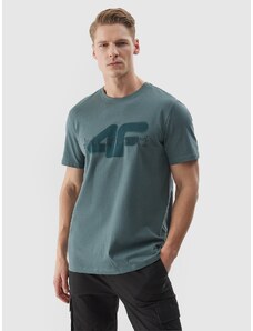 4F Vyriški T-shirt regular marškinėliai su grafika - alyvuogių spalvos