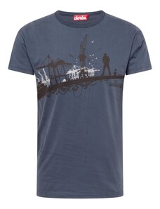 Derbe Marškinėliai 'Hafenschiffer' tamsiai mėlyna jūros spalva / juoda / balta