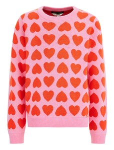 WE Fashion Megztinis šviesiai rožinė / raudona