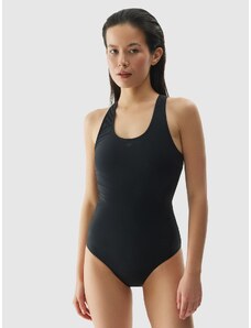 4F Moteriškas vientisas maudymosi kostiumėlis - juodas