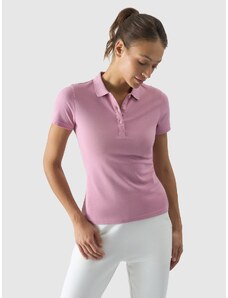 4F Moteriški polo slim marškinėliai - pudra rožinė spalva