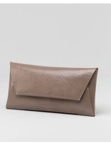 BRUNELLO CUCINELLI Patent clutch bag with shoulder strap