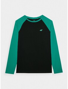 4F Longsleeve lygūs marškinėliai berniukams - žali