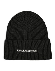 Karl Lagerfeld Megzta kepurė juoda / balkšva