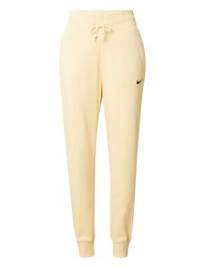 Nike Sportswear Kelnės 'Phoenix Fleece' pastelinė geltona / juoda