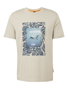 BOSS Marškinėliai 'Tucan' smėlio spalva / tamsiai mėlyna jūros spalva / šviesiai mėlyna / balta