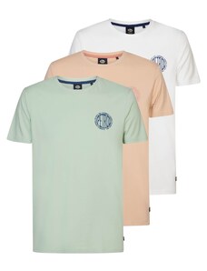 Petrol Industries Marškinėliai tamsiai mėlyna jūros spalva / mėtų spalva / persikų spalva / balta