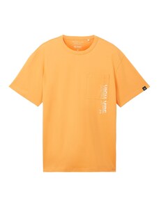 TOM TAILOR DENIM Marškinėliai šviesiai oranžinė / balta