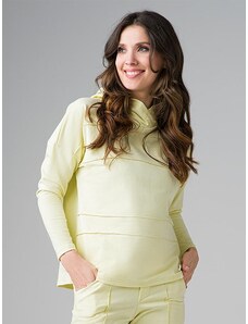 Lega medvilninis laisvalaikio džemperis su gobtuvu "Juna Light Yellow"