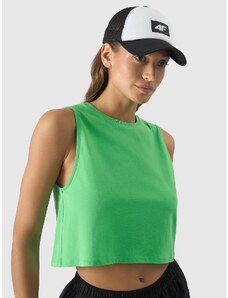 4F Moteriški Crop - top oversize lygus marškinėliai - žali