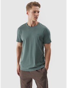 4F Vyriški T-shirt regular lygūs marškinėliai - khaki