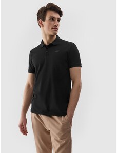 4F Vyriški polo regular marškinėliai - juodi