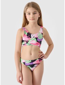 4F Trijų dalių maudymosi kostiumėlis (top + longsleeve) mergaitėms - daugiaspalvis