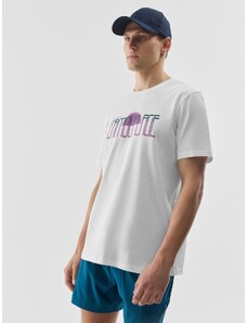4F Vyriški T-shirt marškinėliai su grafika - balti