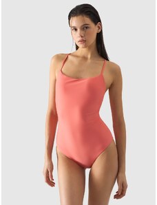 4F Moteriškas vientisas maudymosi kostiumėlis - lašišos spalvos