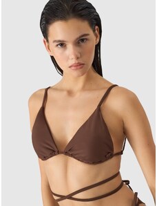 4F Moteriško maudymosi kostiumėlio bikini viršus - ruda