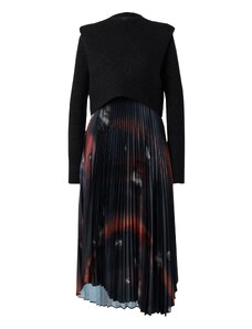 AllSaints Suknelė 'LEIA MOONAGE' tamsiai mėlyna jūros spalva / pilka / raudona / juoda