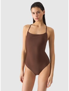 4F Moteriškas vientisas maudymosi kostiumėlis - rudas