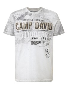 CAMP DAVID Marškinėliai pilka / šviesiai pilka / alyvuogių spalva