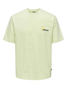 Only & Sons Marškinėliai 'KOLE' pastelinė žalia / oranžinė / juoda