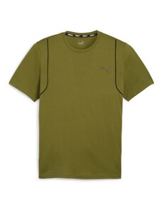 PUMA Sportiniai marškinėliai 'Concept' alyvuogių spalva / šviesiai žalia / balta