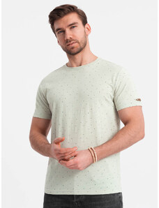 Ombre Clothing Vyriški marškinėliai su dekoratyviniu konfeti efektu - žali V4 OM-TSCT-0178