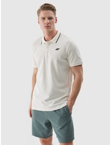 4F Vyriški polo marškinėliai - kreminės spalvos