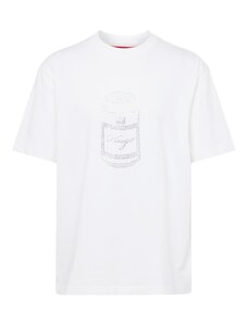 HUGO Marškinėliai 'Deondrin' sidabrinė / balta