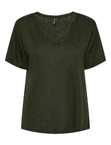 PIECES Marškinėliai tamsiai žalia