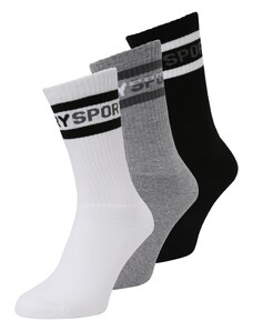 Superdry Sportinės kojinės pilka / juoda / balta
