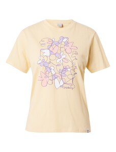 Iriedaily Marškinėliai 'Line Blossom' šviesiai geltona / alyvinė spalva / rožių spalva / balta