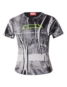 DIESEL Marškinėliai 'UNCUTIE-N5' pilka / obuolių spalva / juoda / balta