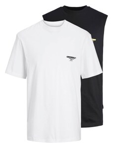 JACK & JONES Marškinėliai 'BORA' geltona / juoda / balta