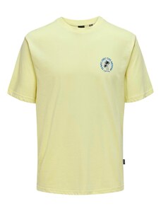 Only & Sons Marškinėliai 'MARLOWE' tamsiai mėlyna / pastelinė geltona / juoda / balta