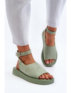 Gamintojas nenurodytas Patogūs moteriški platforminiai sandalai Green Rubie